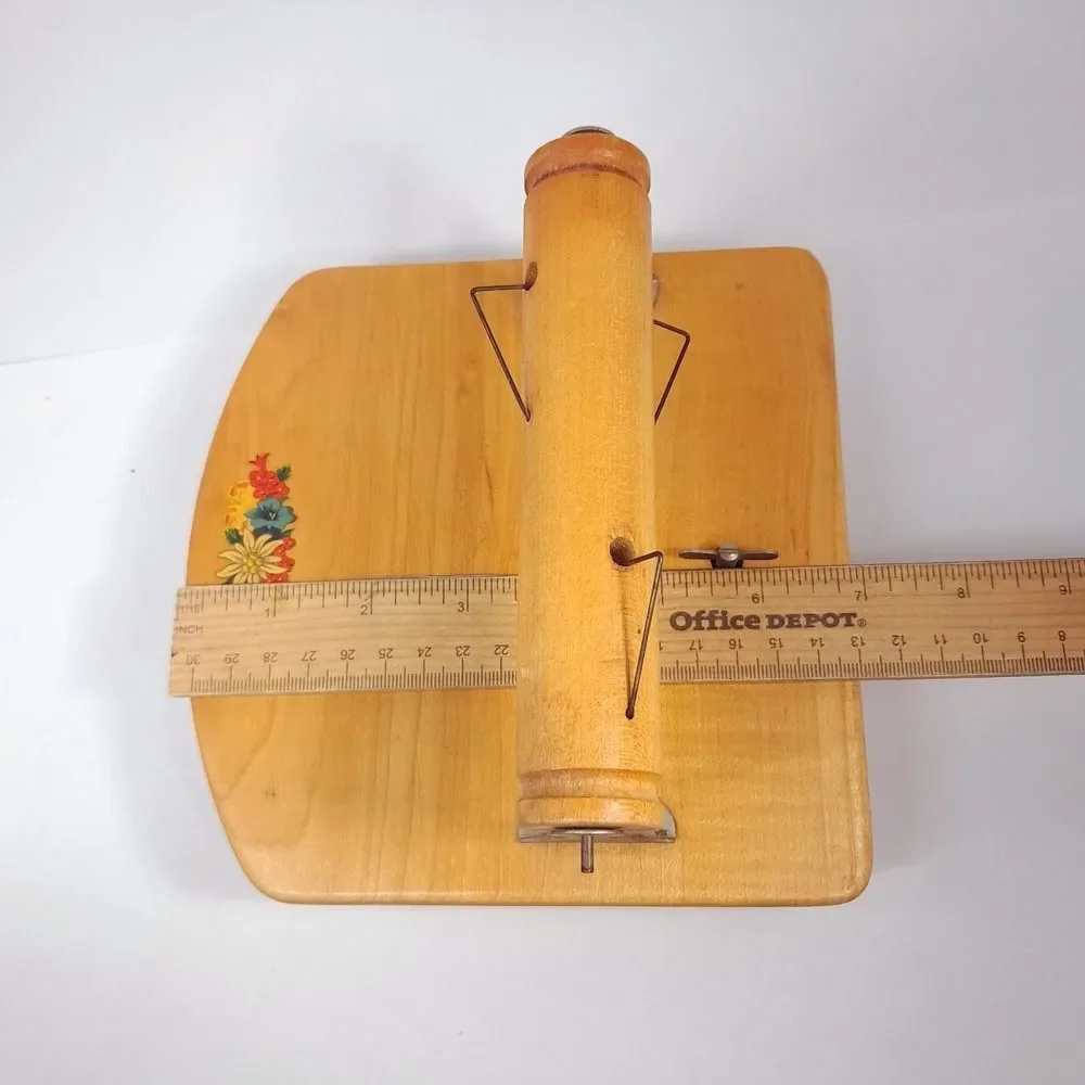 Vintage Befag music box Wood toilet paper holder floral Switzerland Rapsodie Sue